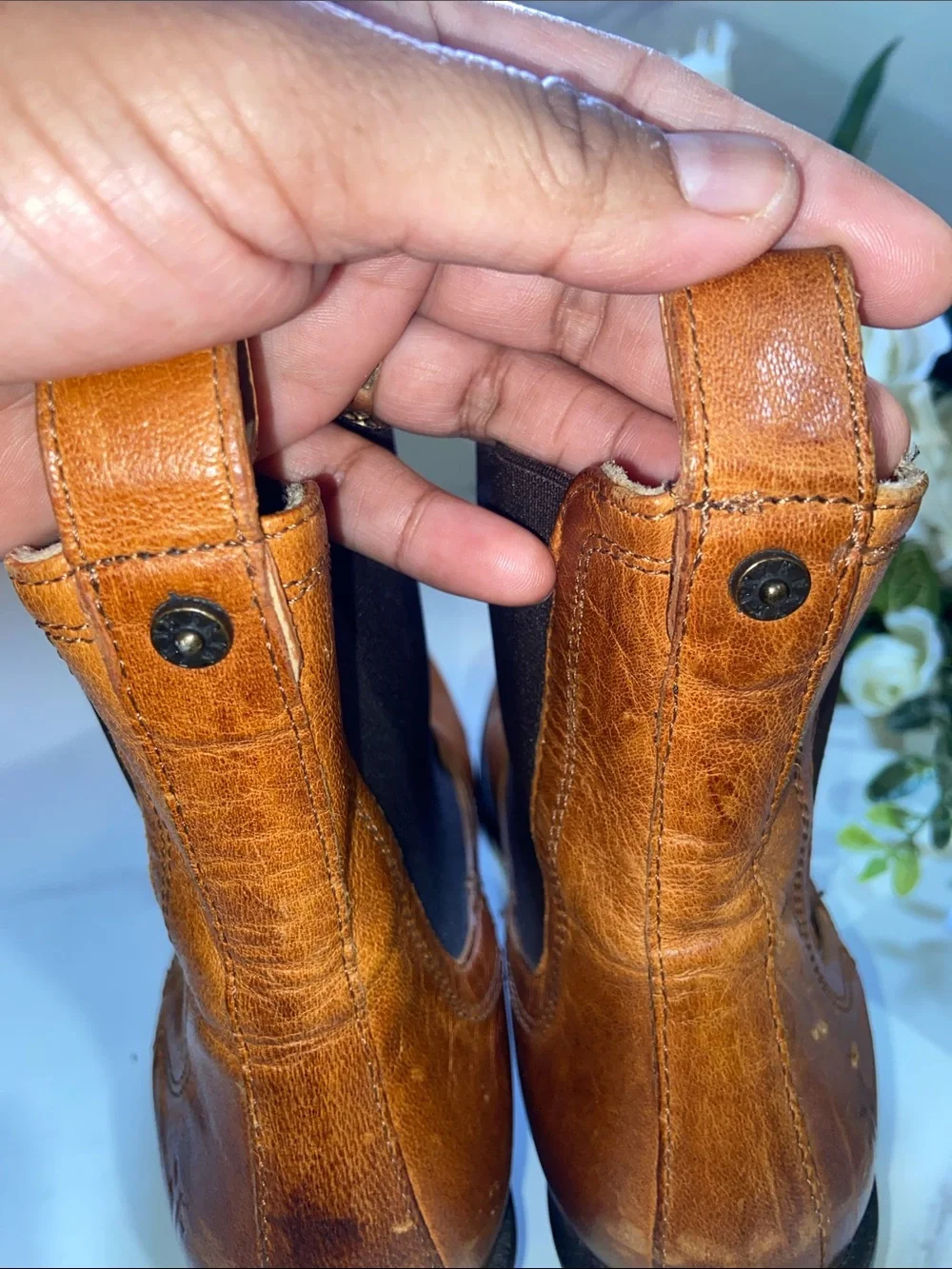 FRYE Men's Brown Leather Chelsea-Style Chukka Boots Size 8.5 or Women’s 10 appro